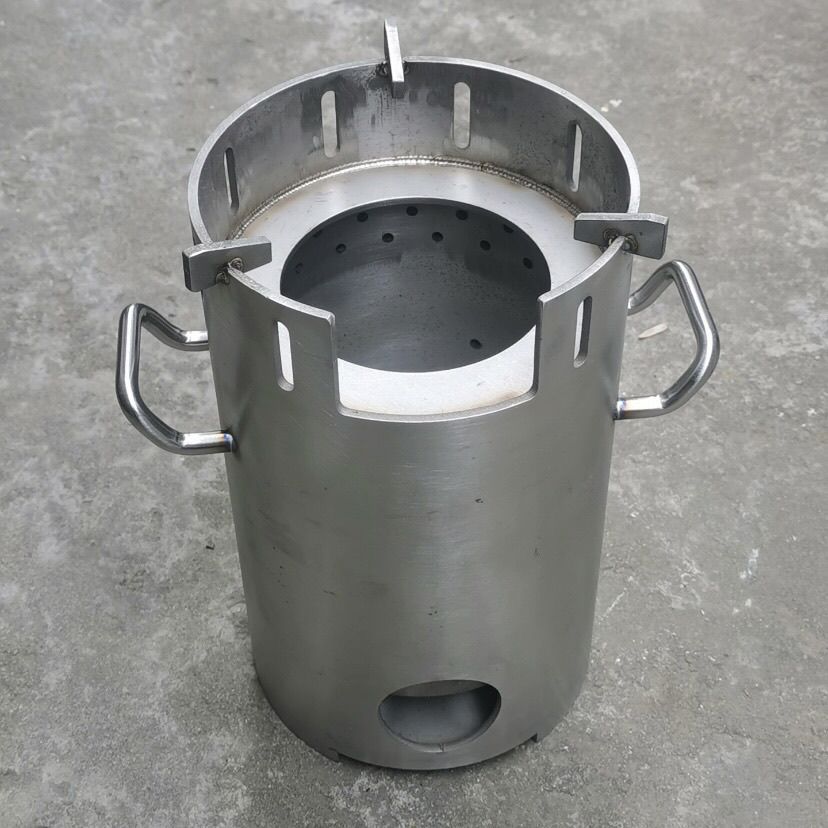 炉灶气化新款不锈钢无烟超厚野餐柴火炉野炊便携式家用露营网红气