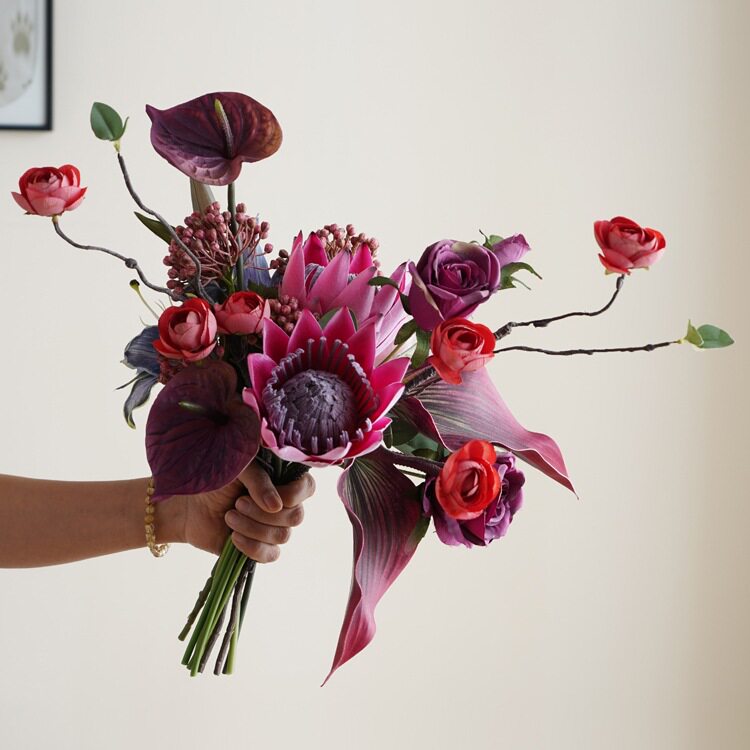 鑫馨艺手捧花假花花束仿真花求婚订婚花装饰品现场布置婚庆花艺