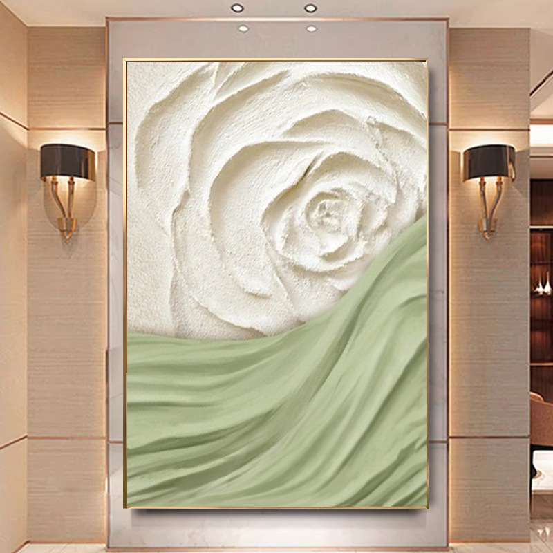 客厅玄关手绘油画【浪漫邂逅】现代简约奶油风挂画抽象立体装饰油图片