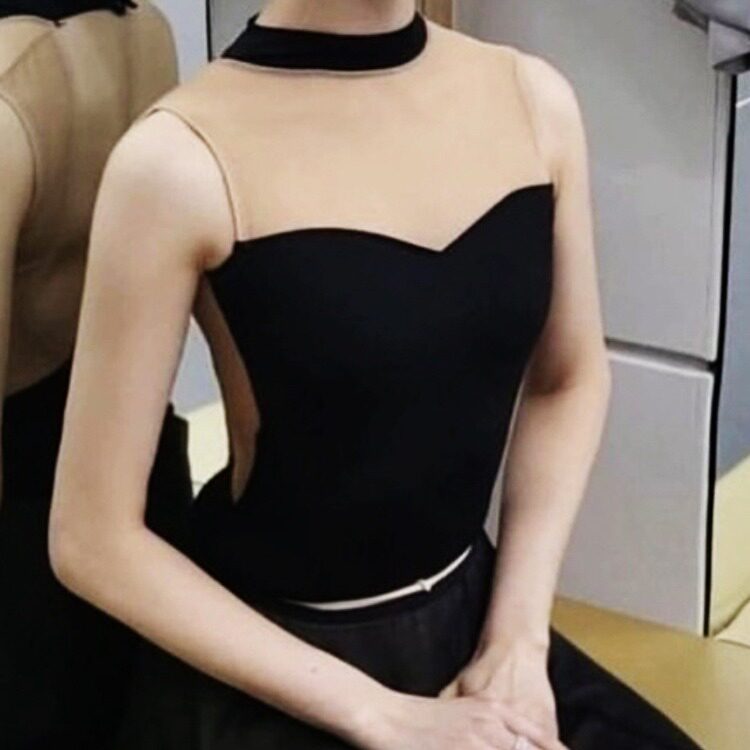 芭蕾舞连体服挂脖基训形体服艺考立领舞蹈体操服练功服紧身衣