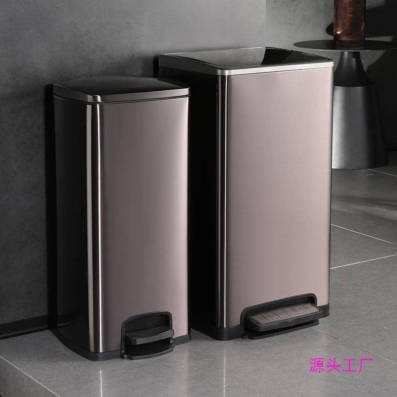 商用厨房垃圾桶家用不锈钢脚踏式客厅加大容量带盖脚踩卫生间专用