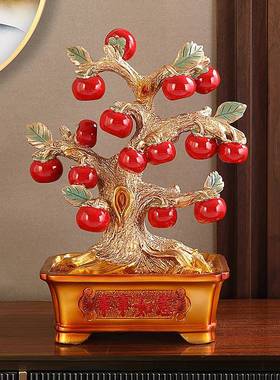 新中式开业乔迁新居送礼品事事如意柿子树摆件玄关酒柜电视柜装饰