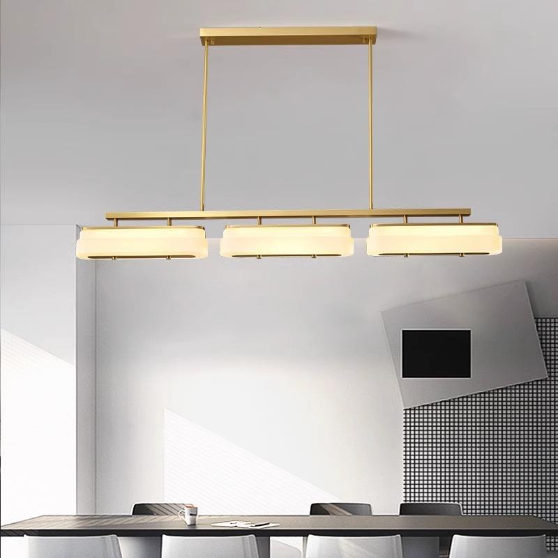 后现代全铜玻璃高档轻奢餐厅吊灯个性家用创意时尚吧台前台餐桌灯