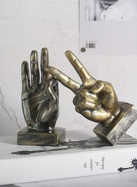 欧式树脂摆件创意手指小摆件客厅工艺品桌面家居装饰品复古摆设