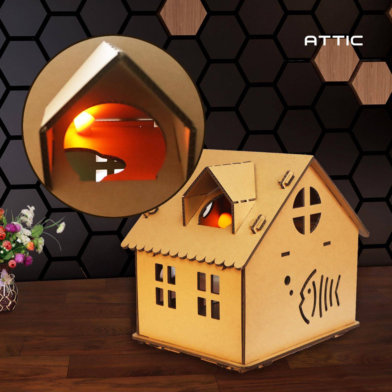 新款猫屋四季通用猫窝猫爪板防抓别墅瓦楞纸屋防水耐磨猫咪用品