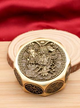 黄铜十面转转招财进宝貔貅生肖转转手把件解压新款手把玩浮雕工艺