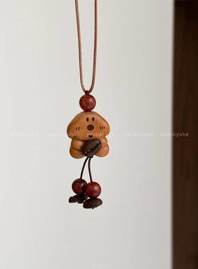 萌趣乐园~虎眼石小熊狗狗项链女秋冬可爱小众设计毛衣链挂脖配饰