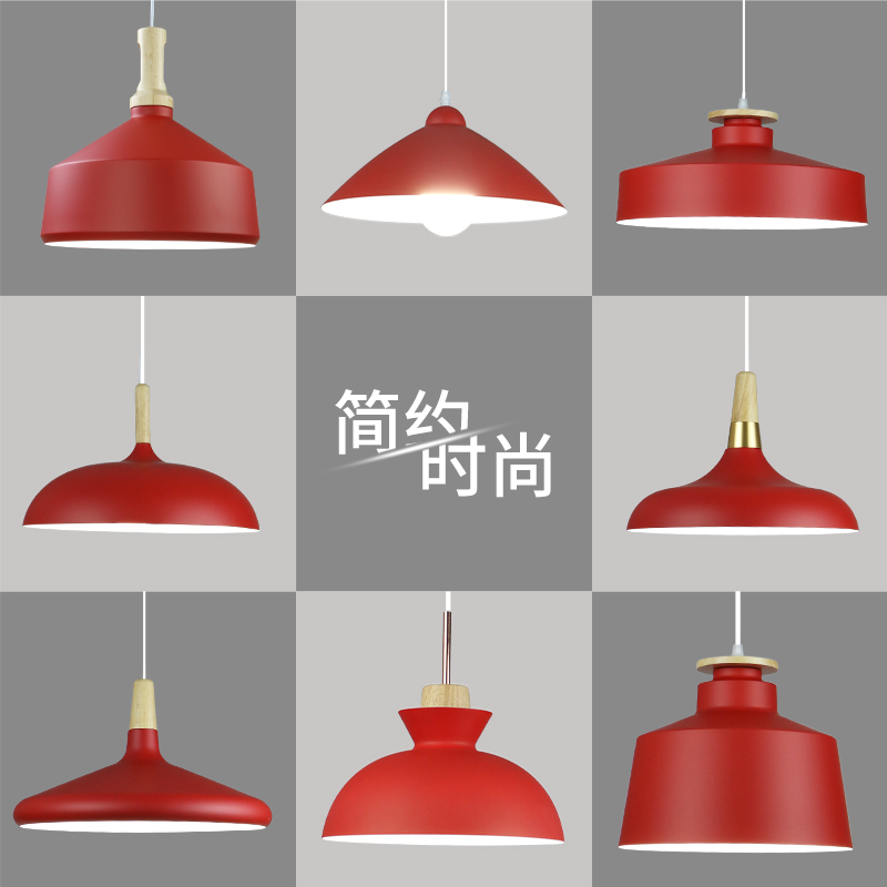简约现代创意个性餐厅灯具餐饮吧B台饭店火锅店铺灯中国红单头吊