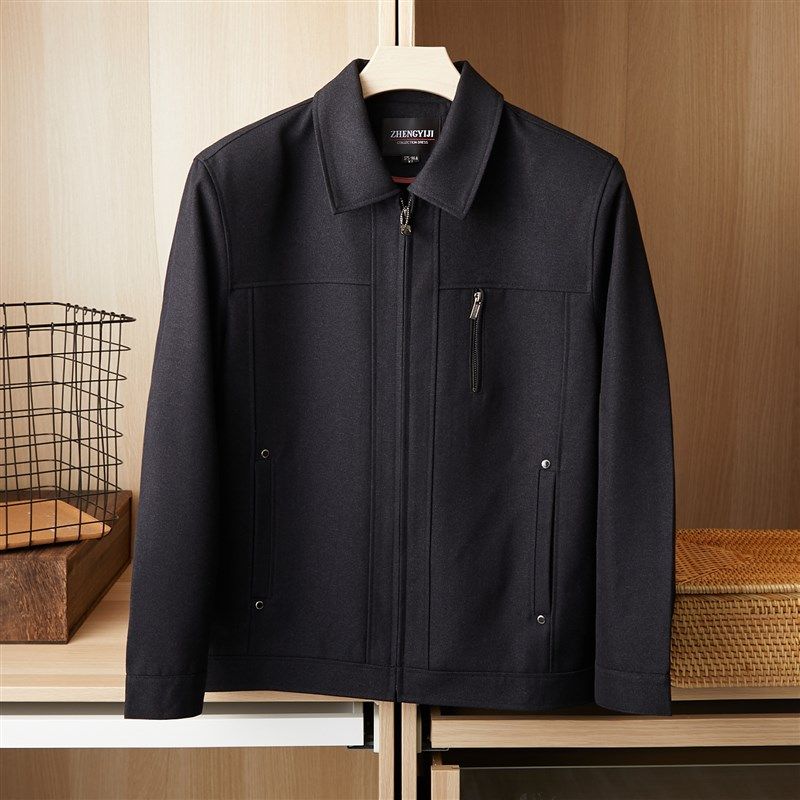 老爸爸装休闲男士外套春季夹克衫中老年男装爷爷上衣服装老人春装