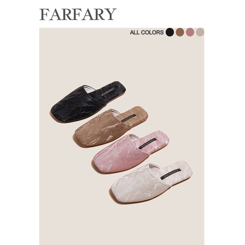 夏季法式轻奢拖鞋女室内家居软底静音高级感夏天懒人包头外穿平底