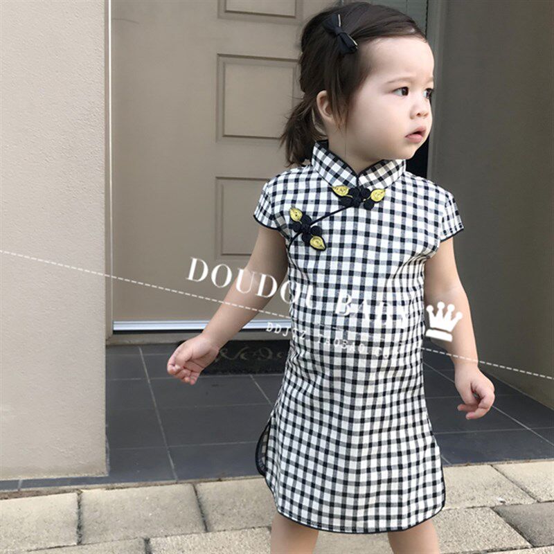 女童旗袍2020新款夏儿童女宝宝唐装小女孩连衣裙亲子装母女装