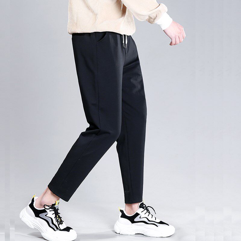 纯棉九分裤男生春秋季休闲裤夏季运动裤修身小脚直筒裤冬季加绒裤