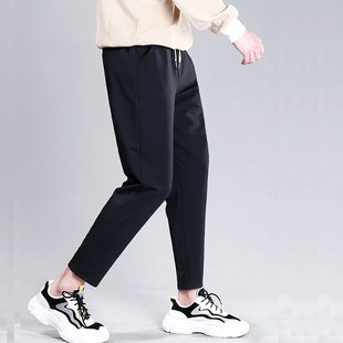 纯棉九分裤男生春秋季休闲裤夏季运动裤修身小脚直筒裤冬季加绒裤