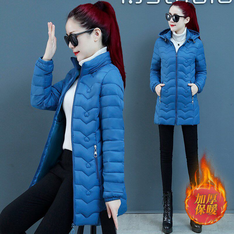 秋冬新款棉衣女中长款妈妈装修身大码羽绒棉服韩版时尚加厚款棉袄