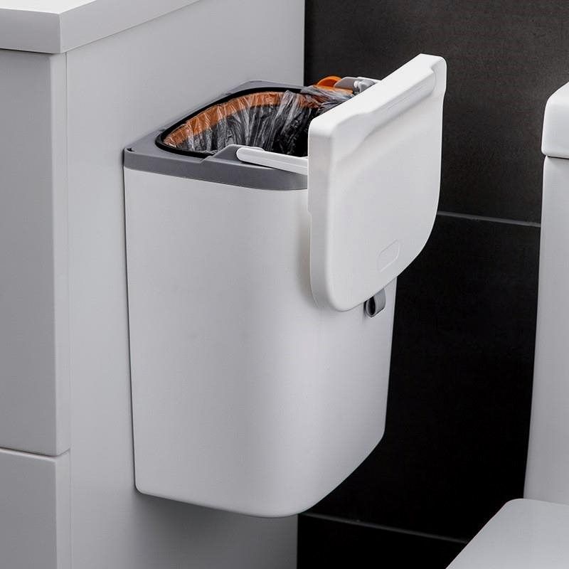 卫生间垃圾桶防虫免打孔自动收口打包带盖壁挂式夹缝厨房洗手厕所