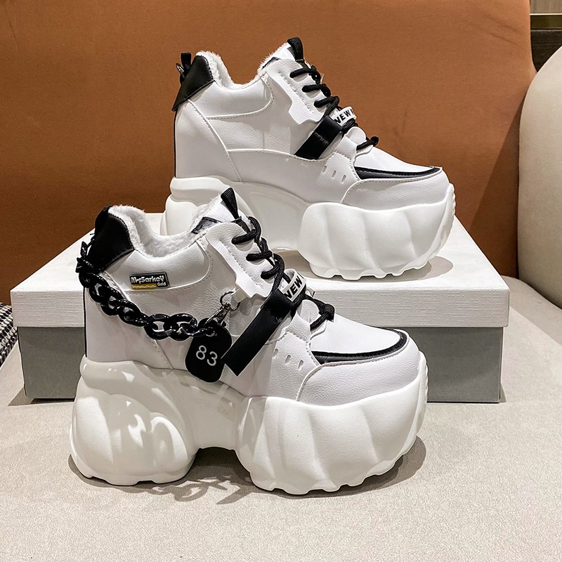 内增高女鞋10cm增高小白鞋2024新款春春季运动鞋子松糕厚底老爹鞋