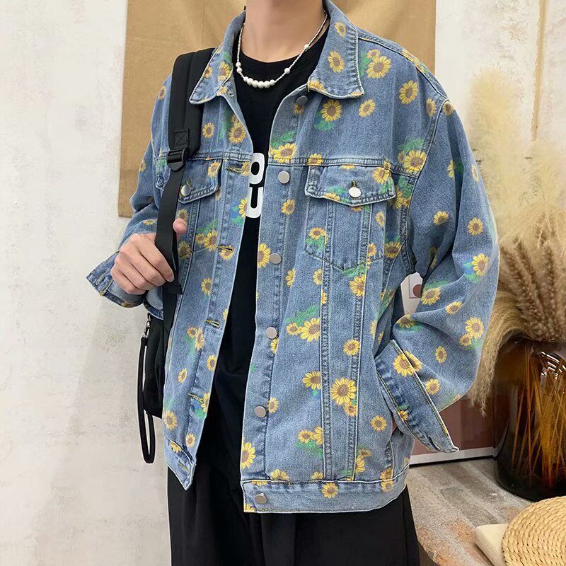 韩版潮流牛仔外套男秋冬休闲百搭修身夹克学生情侣棒球服褂子上衣