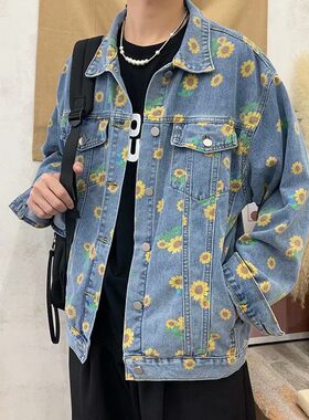 韩版潮流牛仔外套男秋冬休闲百搭修身夹克学生情侣棒球服褂子上衣