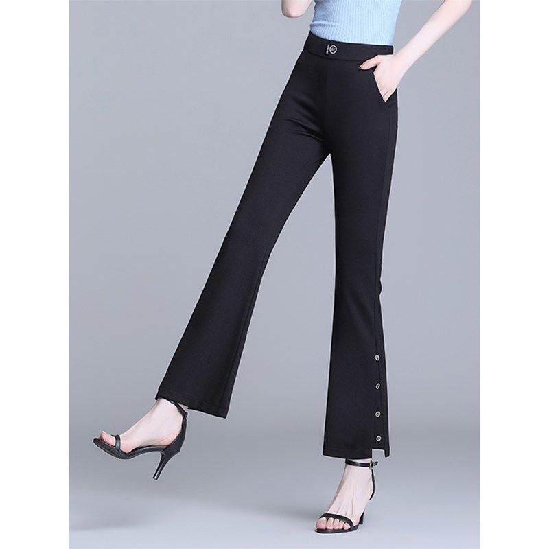 薄款冰丝西装微喇叭裤垂坠感爆款女裤子2024夏季新款小个子九分裤