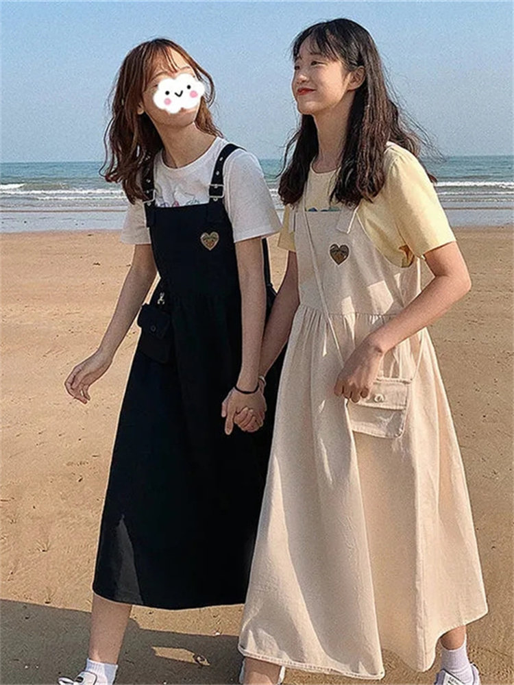日系减龄刺绣吊带连衣裙女2023夏季小众设计感法式收腰气质长裙子