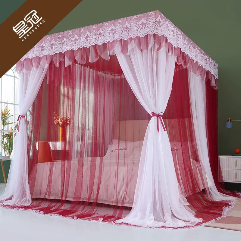 蚊帐新款2023蚊帐1.8米床宫廷蚊帐公主风双排支架家用卧室1.5米床