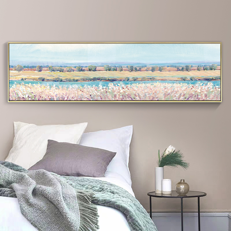 横幅北欧风景卧室床头装饰画温馨小清新民宿现代简约酒店客房挂画