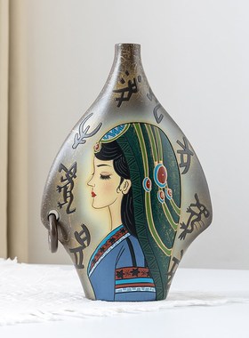 云南丽江少数民族风特色装饰品酒柜博古架多宝阁创意艺术摆件国风