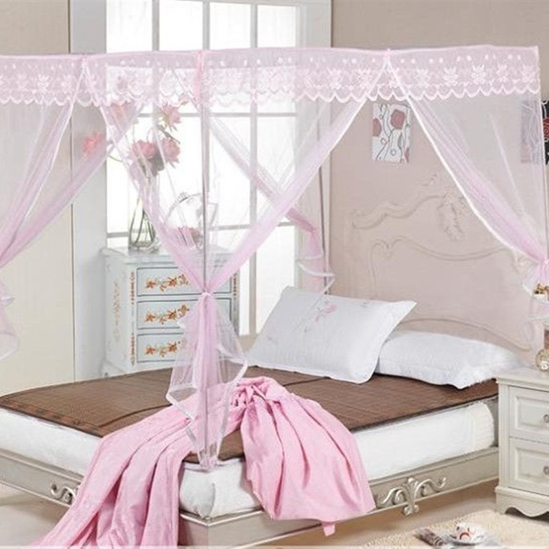 蚊帐方顶三开门有拉链式 不锈钢支架老式坐床式1.2/1.5m1.8米方帐