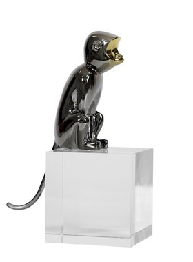 现代轻奢侘寂简约复古装饰摆件水晶猴子个性小众样板间软装摆件