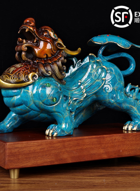 招财铜貔貅摆件一对家居风水办公室玄关收银柜台公司乔迁开业礼品