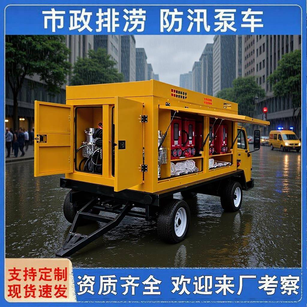 永磁变频防汛泵车拖车式移动发电柴油排水泵车大流量潜水泵移动式