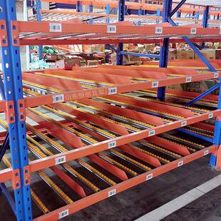 厂家制定流利式 货架云仓分拣流利滑动仓储配送 货架重型滚轮组装
