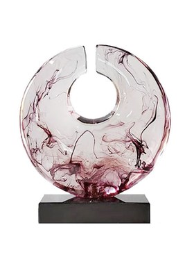 透明新款简约客厅仿琉璃抽象现代雕塑艺术品酒店室内桌面小摆件