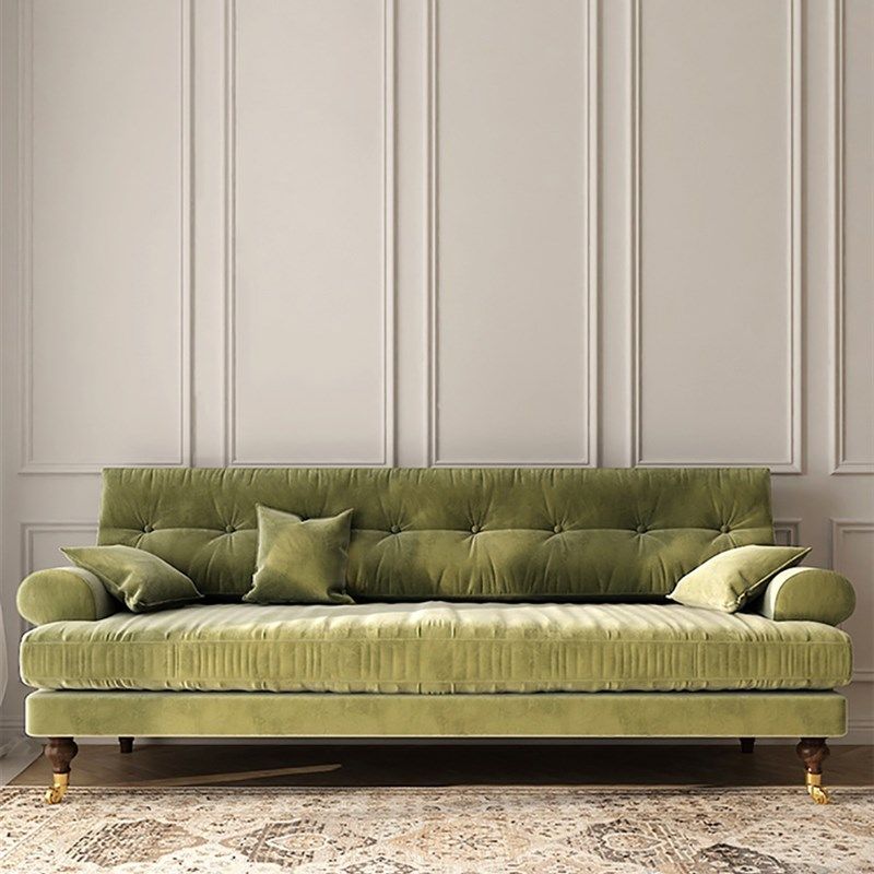 美式轻奢布艺沙发三人位小户型客厅123组合转角丝绒复古拉扣家具