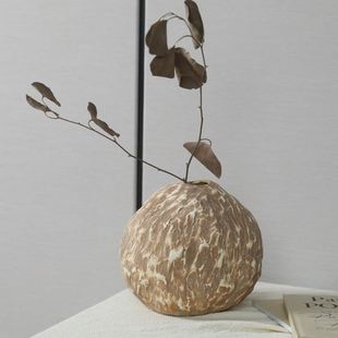饰品 现复古风陶瓷花摆件干花插花客厅玄关餐桌电视柜家居软装