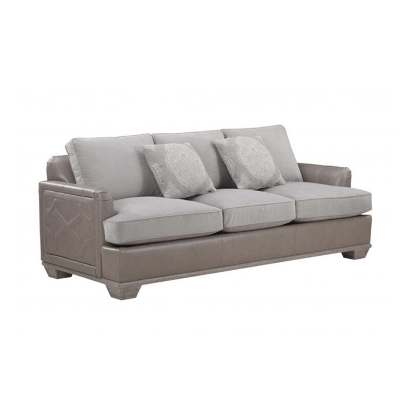 美式复古实木沙发客厅轻奢皮艺双三人位组合沙发ART建筑复兴家具