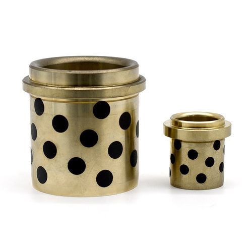 GB61石墨铜套加 工定 做 自润滑轴承无油铜套铜瓦 翻边法兰轴承套