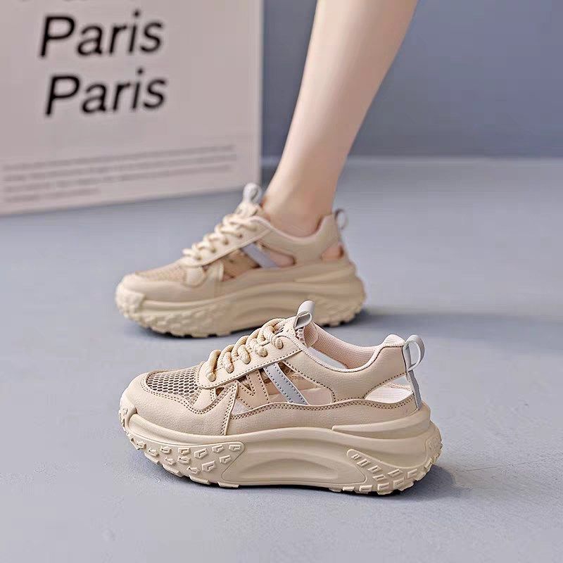 2025夏季f新款网面网鞋夏款镂空小白鞋女鞋爆款百搭厚底透气板鞋,女鞋,时装凉鞋,淘宝优惠券,粉丝福利购,淘宝优惠卷