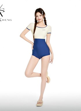 泳衣游泳馆连体泳装遮肉显瘦高级感2025R新款竞速训练平角