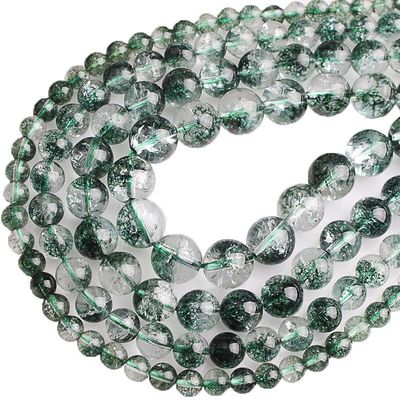 天然绿幽灵水晶散珠子半成品diy手工编织手链项链手串珠穿珠材料
