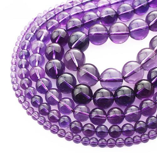 纯天然7a乌拉圭净体紫水晶散珠子半成品圆珠diy手工编织手链配件