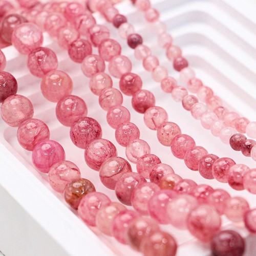 天然石血红波斯玉髓散珠子diy串珠手工编织手串项链易烊千玺同款