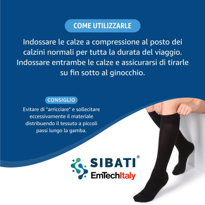 SIBATI Compression Socks for Long Flight Travel Men & Women