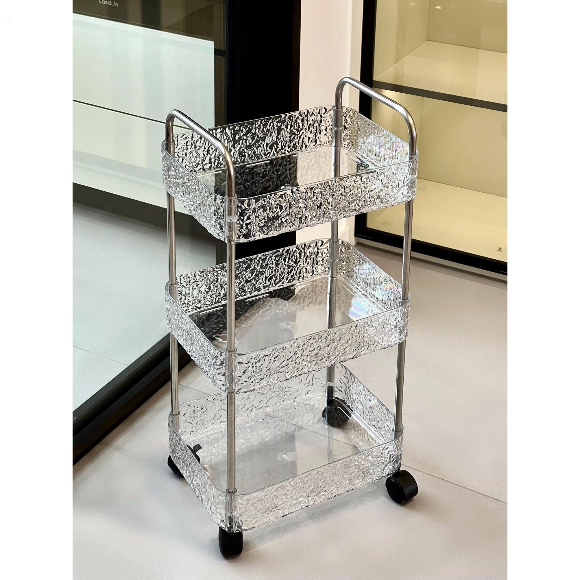 小推车置物架家用客厅零食厨房浴室卧室移动收纳层架化妆室落地架