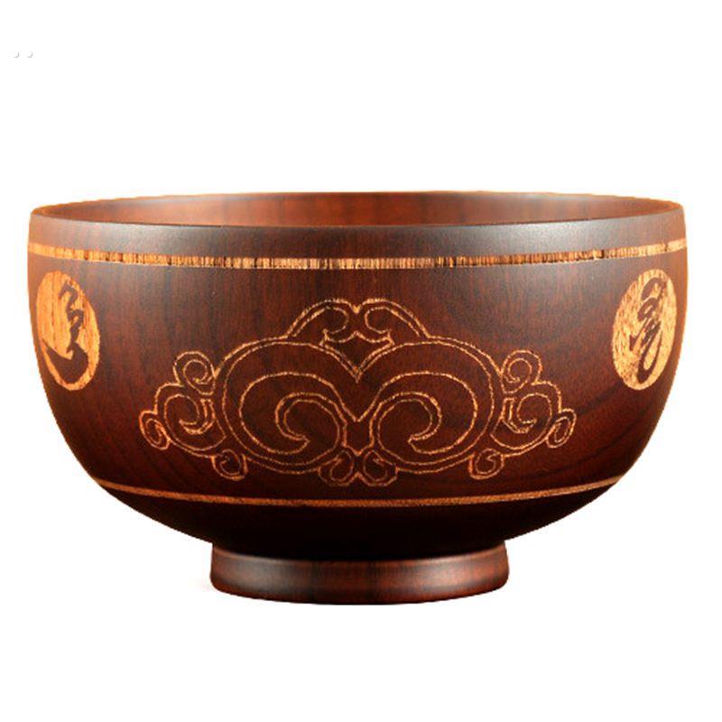 蒙古餐具酸枣木饭碗蒙古族奶茶木碗天然实木纯色手工儿童防烫汤碗