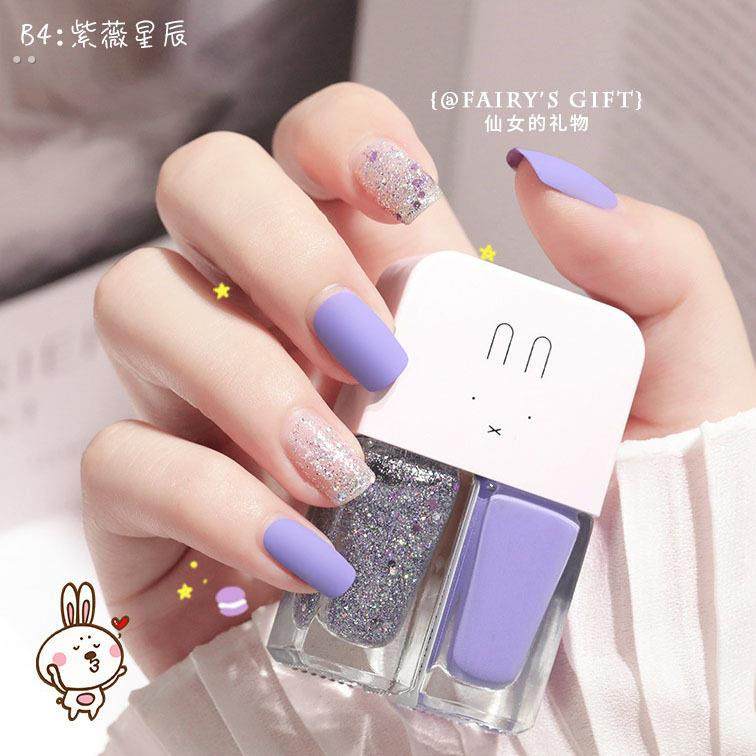 指甲油新款双子星美甲油 免烤快干不可剥双胞胎油性指甲油套装