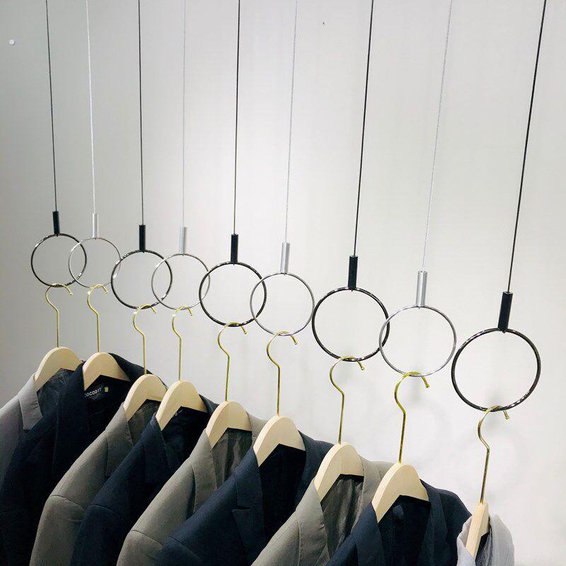服装店橱窗展示架上墙道具衣服挂链衣架吊架挂衣服黑吊链挂钩吊环