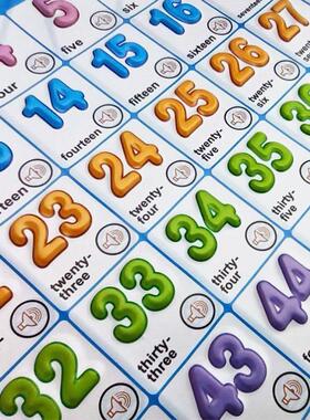 儿童数字百数表1到100有声挂图幼儿早教认识宝宝启蒙数字板教具