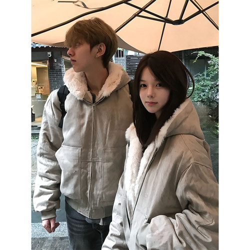 okaythxbye大理石貂毛座山雕棉服