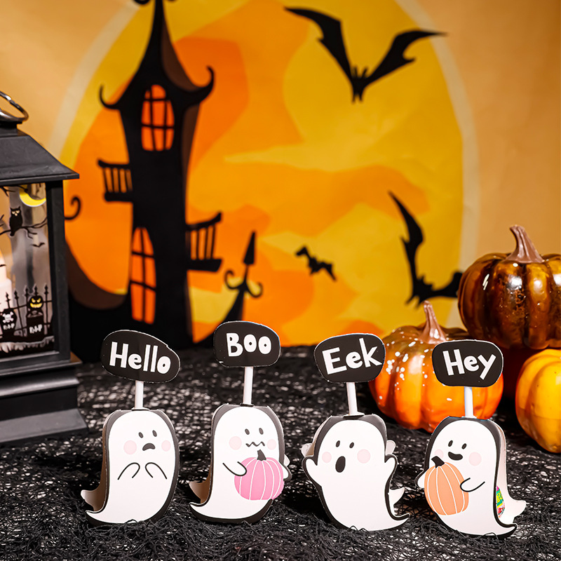 Halloween万圣节棒棒糖装饰卡纸幼儿园奖励小朋友活动布置插蛋糕